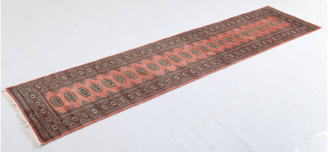 Bokhara Orange Runner Hand Knotted 27 X 1011 Area Rug 700-155811 Image 2