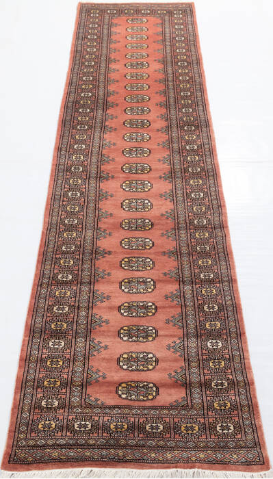 Bokhara Orange Runner Hand Knotted 27 X 1011  Area Rug 700-155811 Image 8