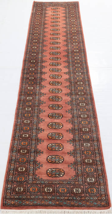 Bokhara Orange Runner Hand Knotted 27 X 1111 Area Rug 700-155812 Image 1