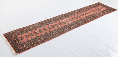 Bokhara Orange Runner Hand Knotted 27 X 1111 Area Rug 700-155812 Image 2