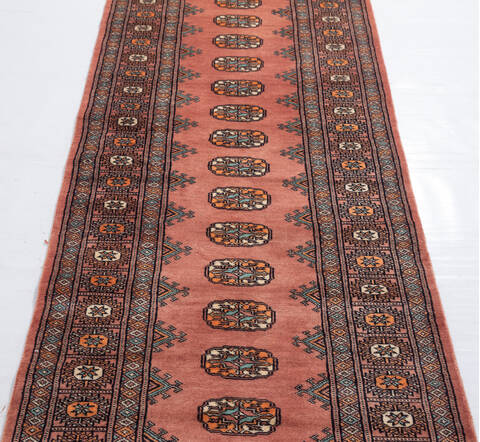 Bokhara Orange Runner Hand Knotted 27 X 1111 Area Rug 700-155812 Image 3