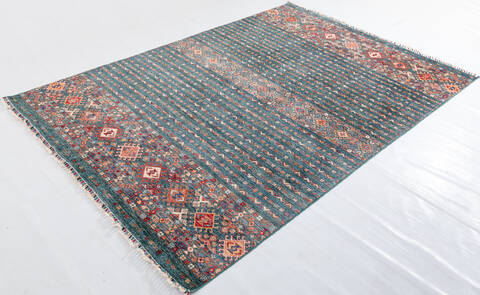 Chobi Green Hand Knotted 610 X 97 Area Rug 700-155817 Image 2