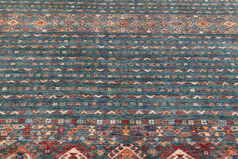 Chobi Green Hand Knotted 610 X 97 Area Rug 700-155817 Image 3