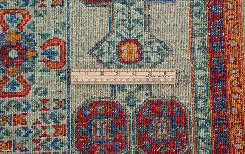 Chobi Green Hand Knotted 69 X 98 Area Rug 700-155819 Image 7