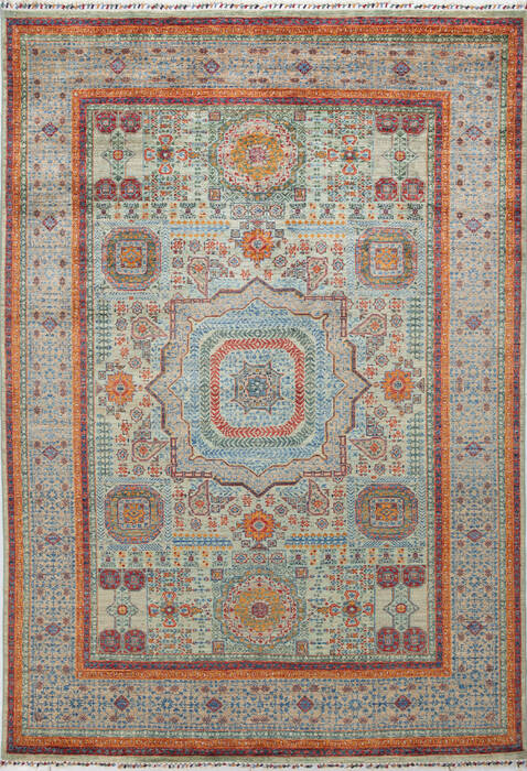 Chobi Green Hand Knotted 69 X 98 Area Rug 700-155819 Image 0
