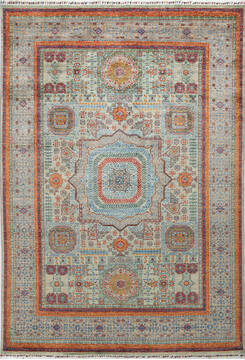 Chobi Green Hand Knotted 6'9" X 9'8"  Area Rug 700-155819