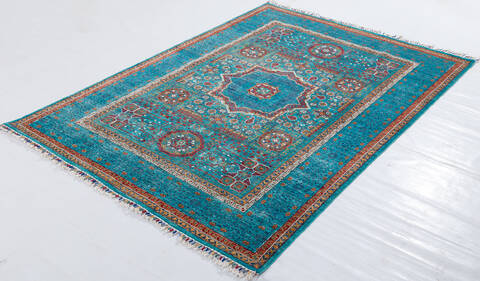Chobi Green Hand Knotted 58 X 81 Area Rug 700-155820 Image 2