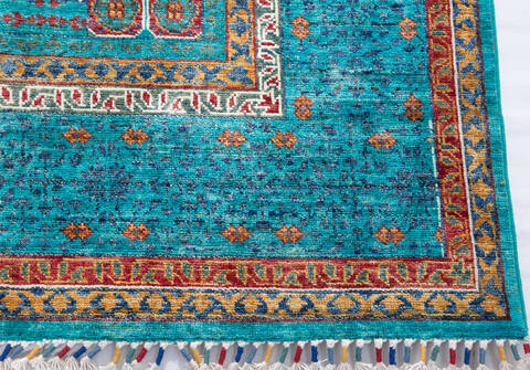 Chobi Green Hand Knotted 58 X 81 Area Rug 700-155820 Image 4