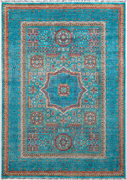 Chobi Green Hand Knotted 5'8" X 8'1"  Area Rug 700-155820