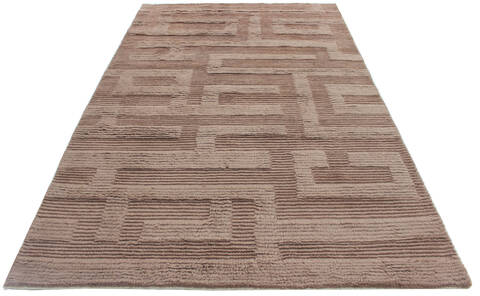 Bhadohi Brown Hand Knotted 57 X 80 Area Rug 902-155827 Image 1