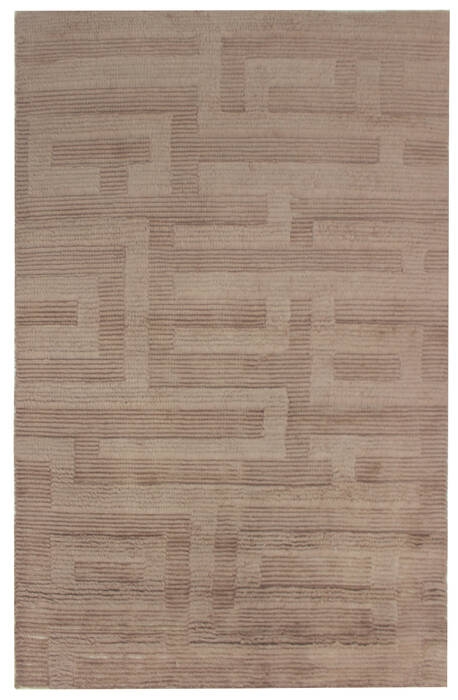 Bhadohi Brown Hand Knotted 57 X 80 Area Rug 902-155827 Image 0