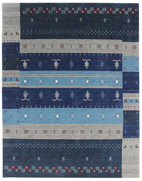 Indian Bhadohi Multicolor Rectangle 5x8 ft Wool and Cotton Carpet 155849