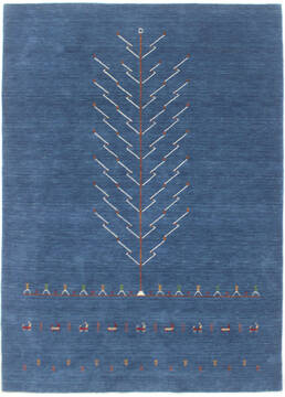 Indian Bhadohi Multicolor Rectangle 5x8 ft Wool and Cotton Carpet 155854