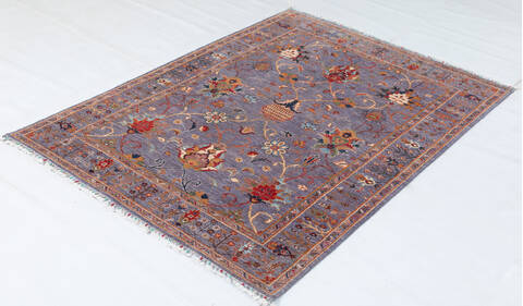 Chobi Grey Hand Knotted 51 X 70 Area Rug 700-155858 Image 2