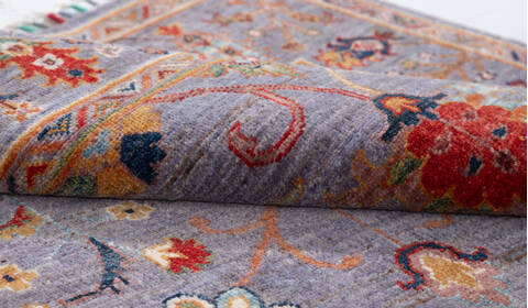 Chobi Grey Hand Knotted 51 X 70 Area Rug 700-155858 Image 7