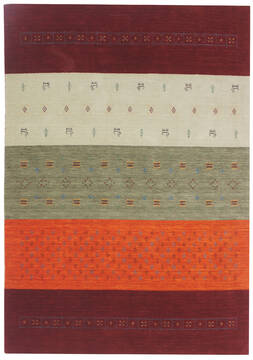 Indian Bhadohi Multicolor Rectangle 5x8 ft Wool and Cotton Carpet 155859