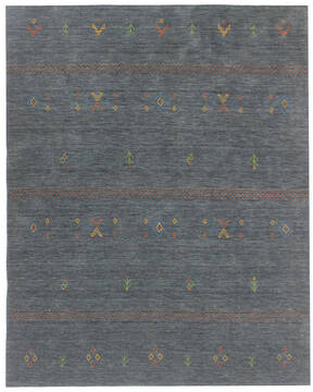 Indian Bhadohi Multicolor Rectangle 5x8 ft Wool and Cotton Carpet 155860