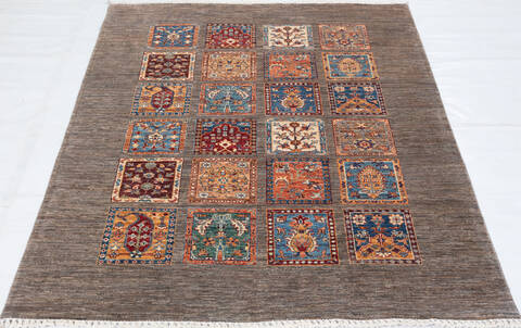 Chobi Grey Hand Knotted 51 X 69 Area Rug 700-155866 Image 1