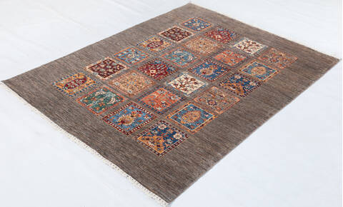Chobi Grey Hand Knotted 51 X 69 Area Rug 700-155866 Image 2