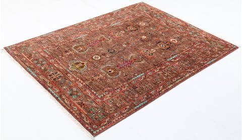 Chobi Brown Hand Knotted 52 X 69 Area Rug 700-155867 Image 2