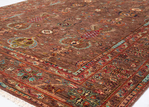 Chobi Brown Hand Knotted 52 X 69 Area Rug 700-155867 Image 3