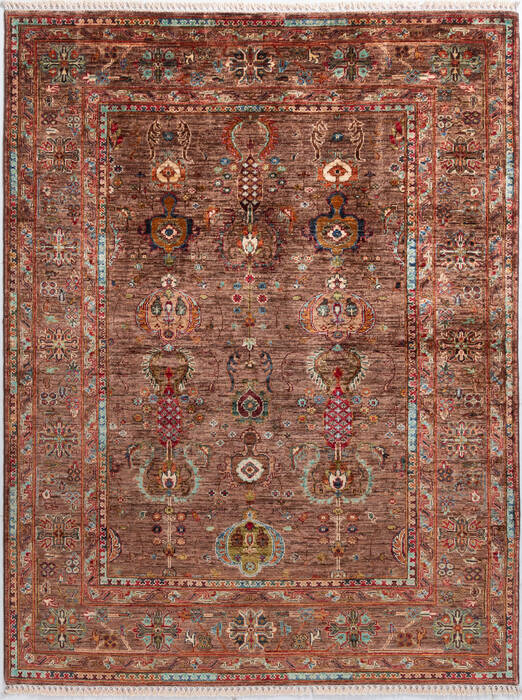Chobi Brown Hand Knotted 52 X 69 Area Rug 700-155867 Image 0