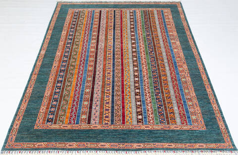 Chobi Green Hand Knotted 59 X 81 Area Rug 700-155868 Image 1