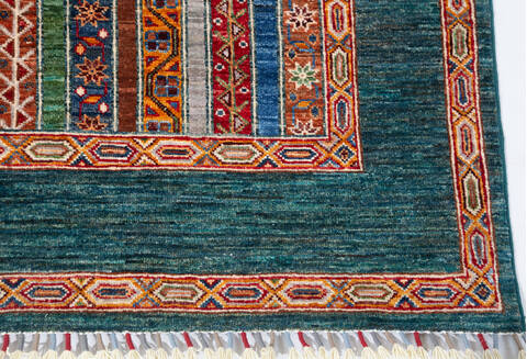 Chobi Green Hand Knotted 59 X 81 Area Rug 700-155868 Image 5