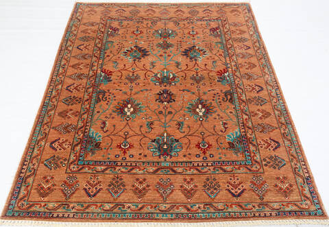 Chobi Yellow Hand Knotted 59 X 83 Area Rug 700-155869 Image 1