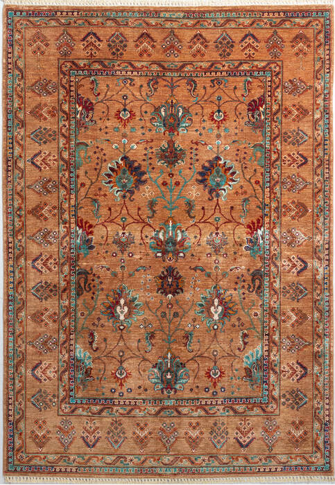 Chobi Yellow Hand Knotted 59 X 83 Area Rug 700-155869 Image 0