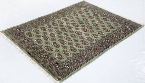 Bokhara Green Hand Knotted 49 X 61 Area Rug 700-155871 Image 2