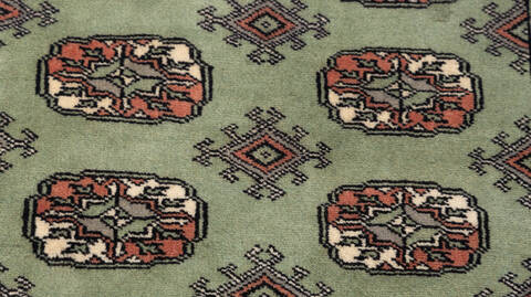 Bokhara Green Hand Knotted 49 X 61 Area Rug 700-155871 Image 6