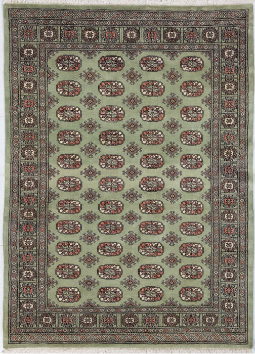 Bokhara Green Hand Knotted 49 X 61 Area Rug 700-155871 Image 0