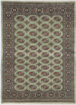 Bokhara Green Hand Knotted 4'9" X 6'1"  Area Rug 700-155871