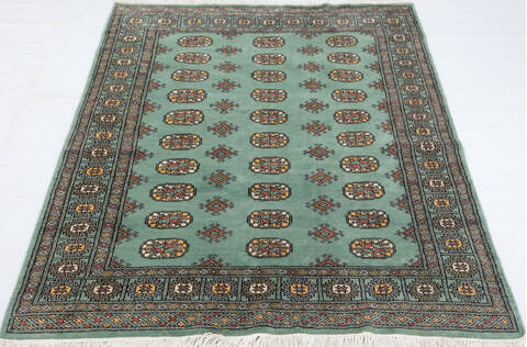 Bokhara Green Hand Knotted 410 X 67 Area Rug 700-155872 Image 1