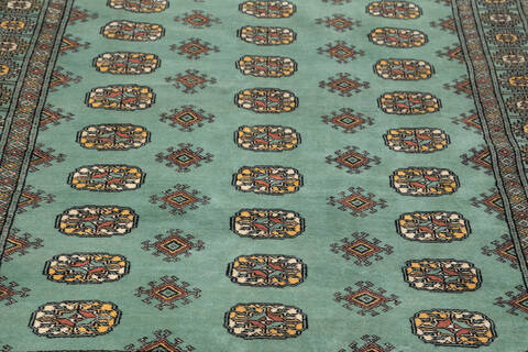 Bokhara Green Hand Knotted 410 X 67 Area Rug 700-155872 Image 3