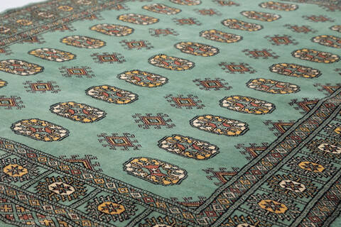 Bokhara Green Hand Knotted 410 X 67 Area Rug 700-155872 Image 4