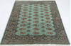 Bokhara Green Hand Knotted 410 X 67 Area Rug 700-155872 Thumb 1