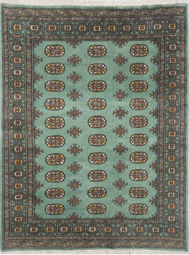 Bokhara Green Hand Knotted 4'10" X 6'7"  Area Rug 700-155872