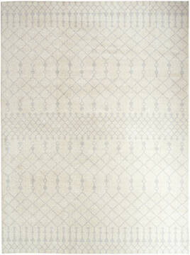 Nourison Astra Machine Washable White Rectangle 9x12 ft Polyester Carpet 155890