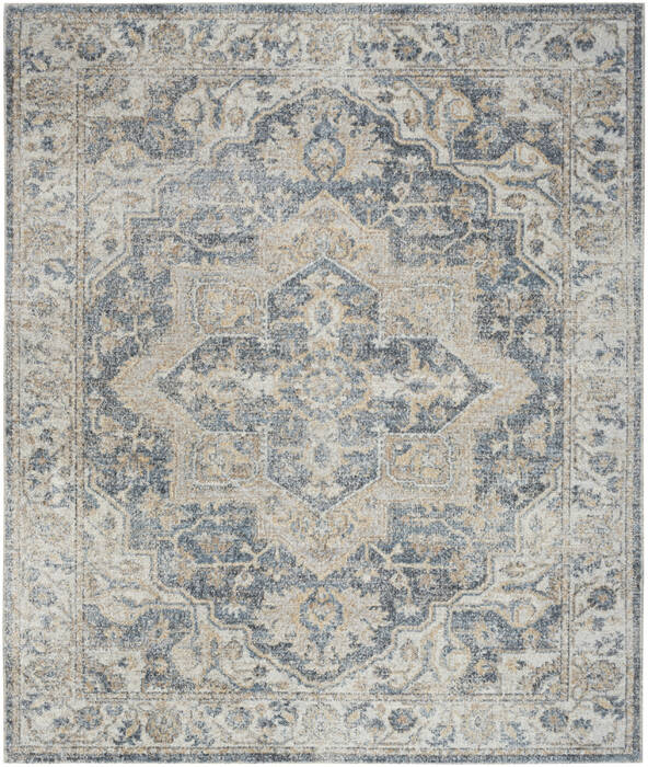 Nourison Astra Machine Washable Blue 90 X 120 Area Rug  805-155897 Image 0