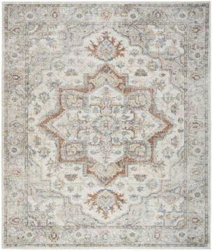 Nourison Astra Machine Washable Multicolor Rectangle 9x12 ft Polyester Carpet 155899