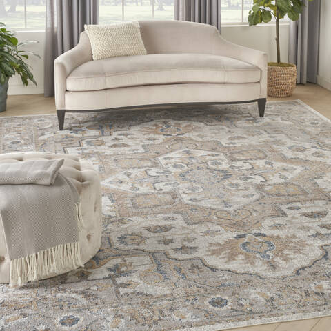 Nourison Astra Machine Washable Grey 90 X 120 Area Rug  805-155900 Image 1
