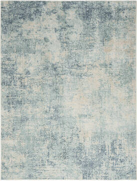 Nourison Astra Machine Washable Blue Rectangle 9x12 ft Polyester Carpet 155903
