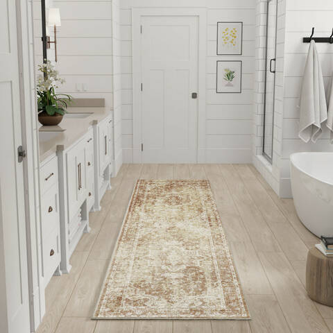 Nourison Astra Machine Washable Red Runner 22 X 80 Area Rug  805-155956 Image 1