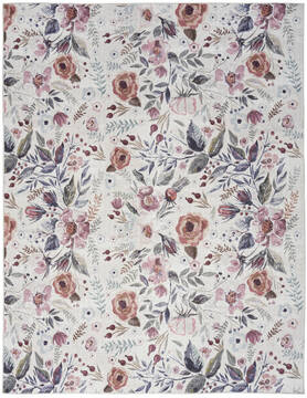 Nourison Nourison Washables Purple Rectangle 9x12 ft Polyester and Cotton Carpet 156017