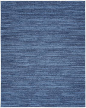 Nourison Nourison Washables Blue Rectangle 9x12 ft Polyester and Cotton Carpet 156019