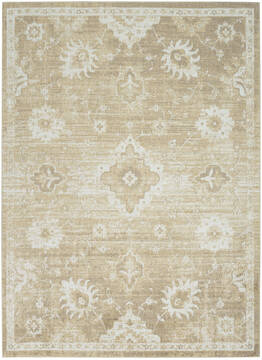 Nourison Astra Machine Washable Beige Rectangle 9x12 ft Polyester Carpet 156025