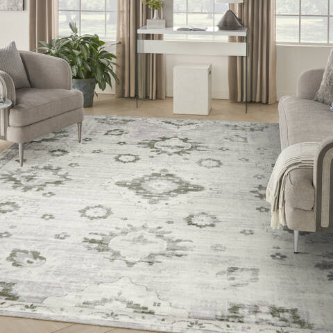 Nourison Astra Machine Washable White 90 X 120 Area Rug 805-156026 Image 1