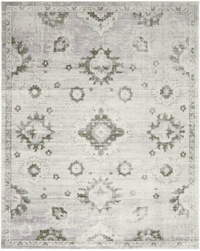 Nourison Astra Machine Washable White Rectangle 9x12 ft Polyester Carpet 156026